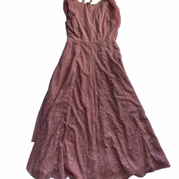 Ridhi Mehra Indya Dress Women's Small Rose Pink Patterned Short Sleeve - Picture 10 of 16